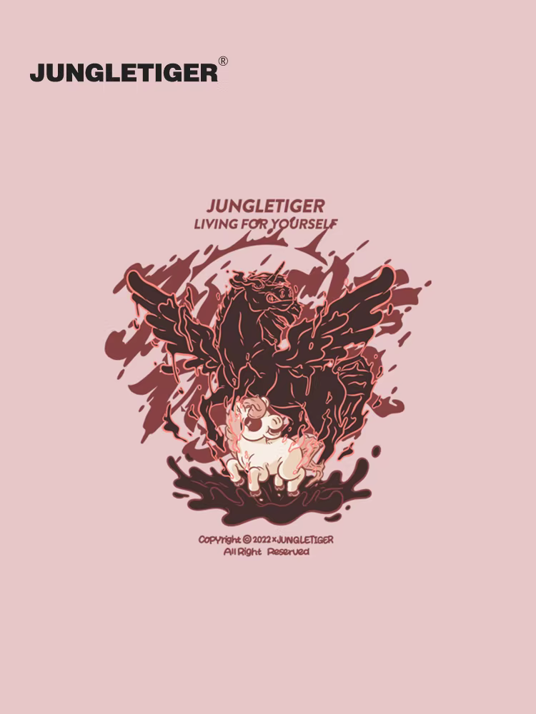 Áo thun in hình Jungle Tiger Dream Fearless Series Unisex 2025 Mùa hè dáng rộng cotton nặng tay ngắn