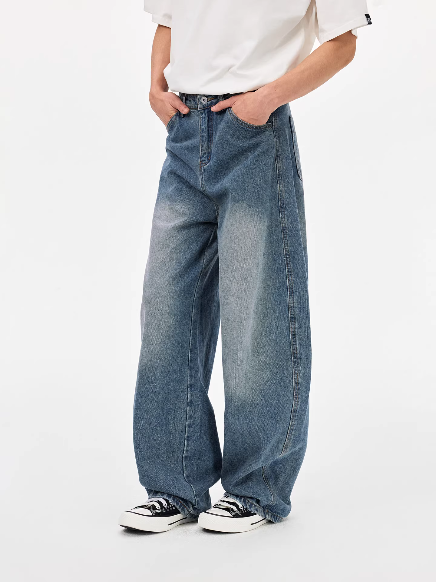 Quần jeans thẳng dáng retro Jungle Tiger dành cho nam, mẫu mới thu đông 2025, kiểu dáng rộng rãi, thoải mái, quần dài dáng scimitar