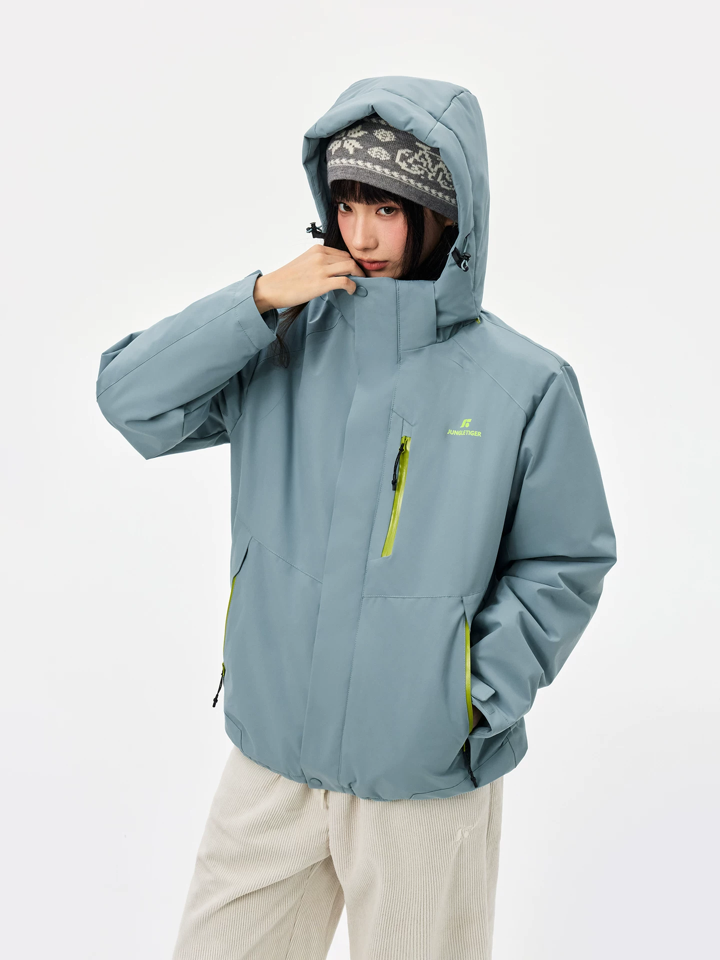 Áo khoác thể thao ngoài trời Jungle Tiger áo khoác cotton dành cho nam và nữ đi bộ đường dài mùa thu đông áo khoác cotton chống lạnh chống lạnh