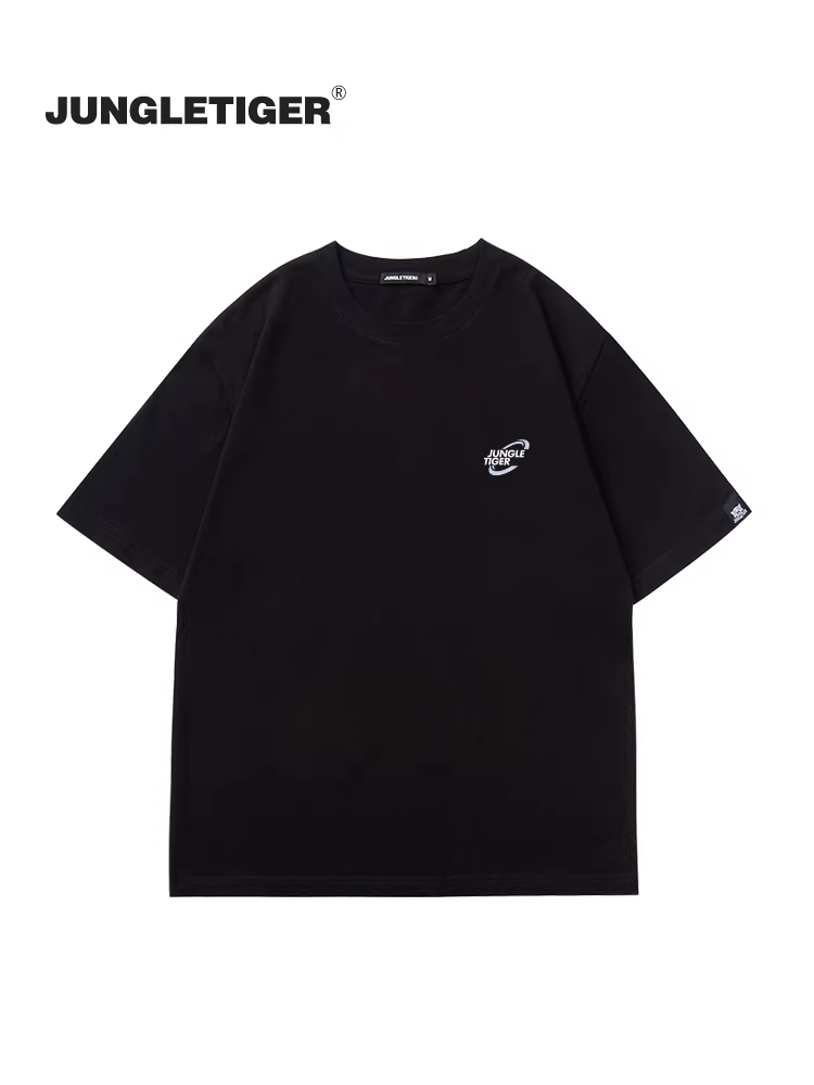 Áo thun unisex in logo hổ rừng, tay ngắn, mùa hè 2025, kiểu đường phố Mỹ thời thượng, chất liệu dày dặn