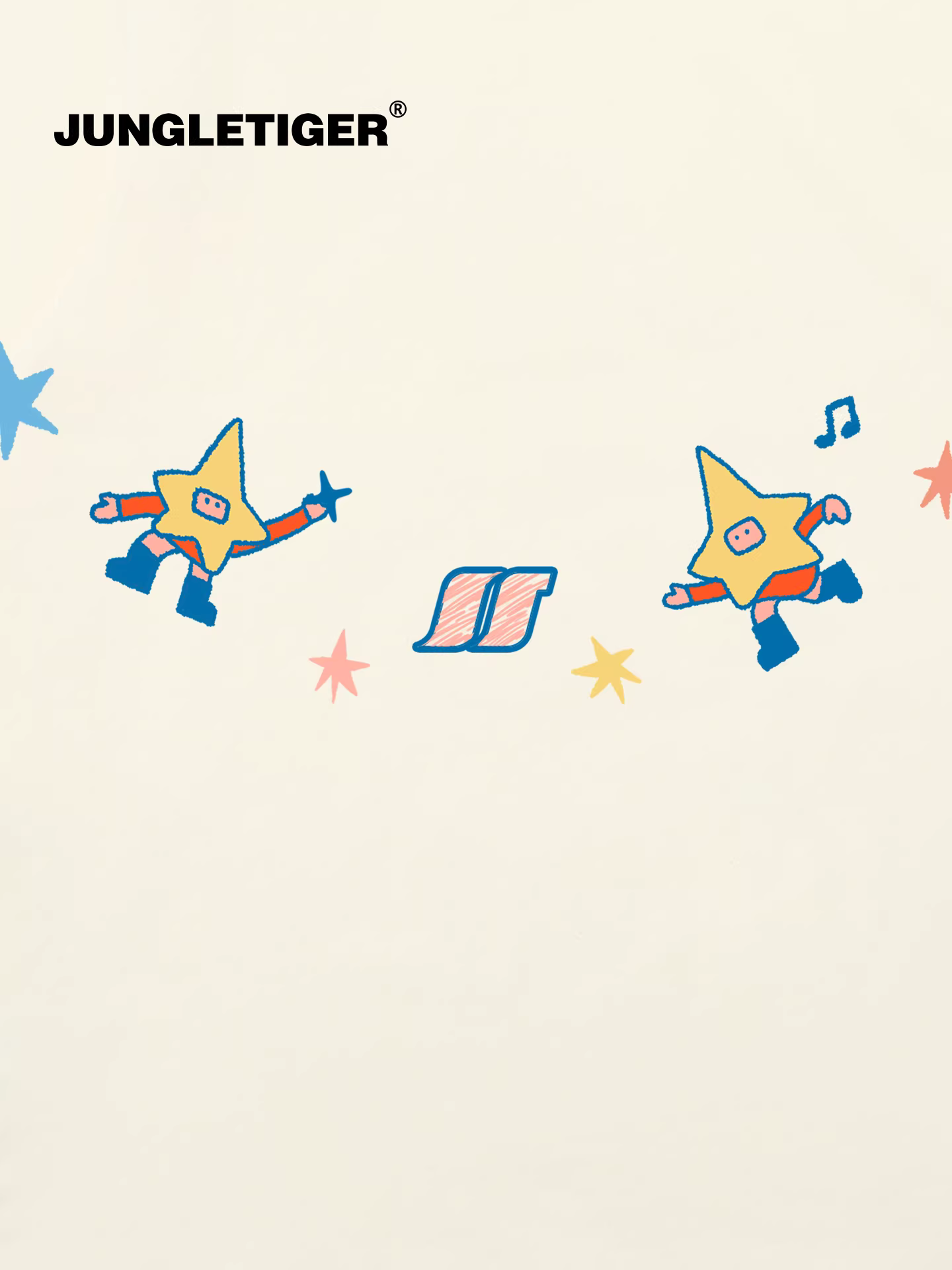 Jungle Tiger & Illustrator Collaboration Original Niche Star Necklace Áo thun ngắn tay mùa hè 2025 dành cho nam và nữ