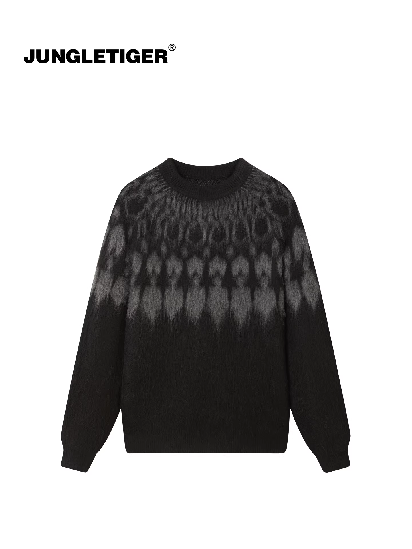 Áo len màu đỏ Jungle Tiger Nordic Fair Isle Unisex Áo len cặp đôi hợp thời trang Thu Đông Áo len đan len lười biếng