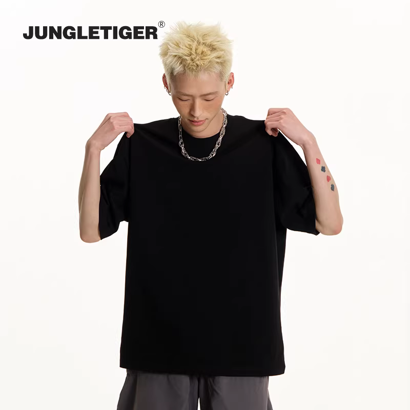 Áo thun cơ bản Jungle Tiger 260g chất liệu dày dặn, màu trơn, tay ngắn, unisex, đa năng, áo thun cặp đôi