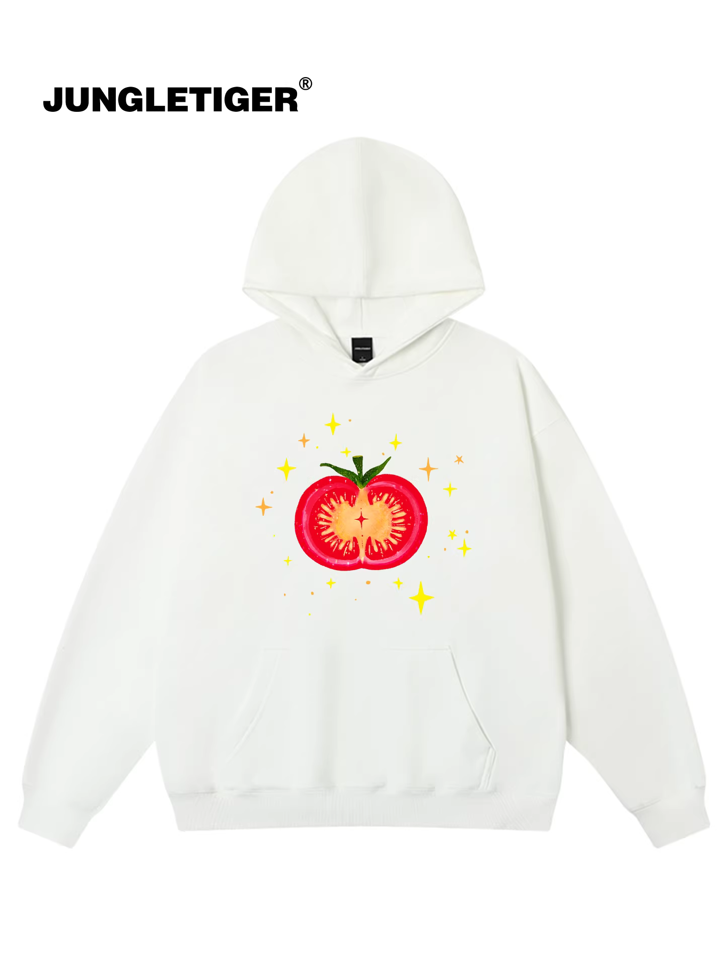 Áo hoodie Jungle Tiger & Illustrator Collaboration Fruit Tomato dành cho nam, áo dáng rộng, chất liệu nặng 420g dành cho nữ