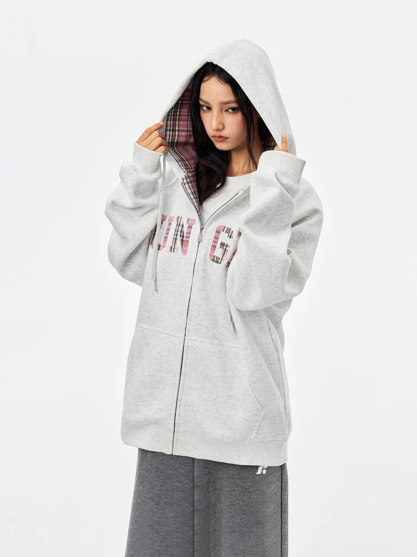 Áo hoodie có dây kéo kẻ sọc Jungle Tiger Patch dành cho nữ Phong cách Mỹ Áo hoodie có mũ trùm đầu thương hiệu hợp thời trang dành cho nam Áo khoác thường ngày cho cặp đôi mùa thu đông