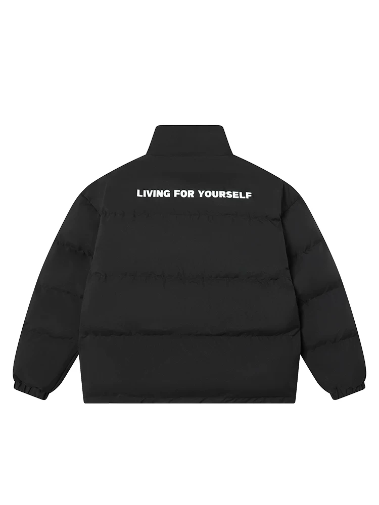 Áo khoác cotton cổ đứng có logo dày dặn của Jungle Tiger National Trend dành cho nam, Áo khoác cotton dày dặn ấm áp mùa đông dành cho nữ.