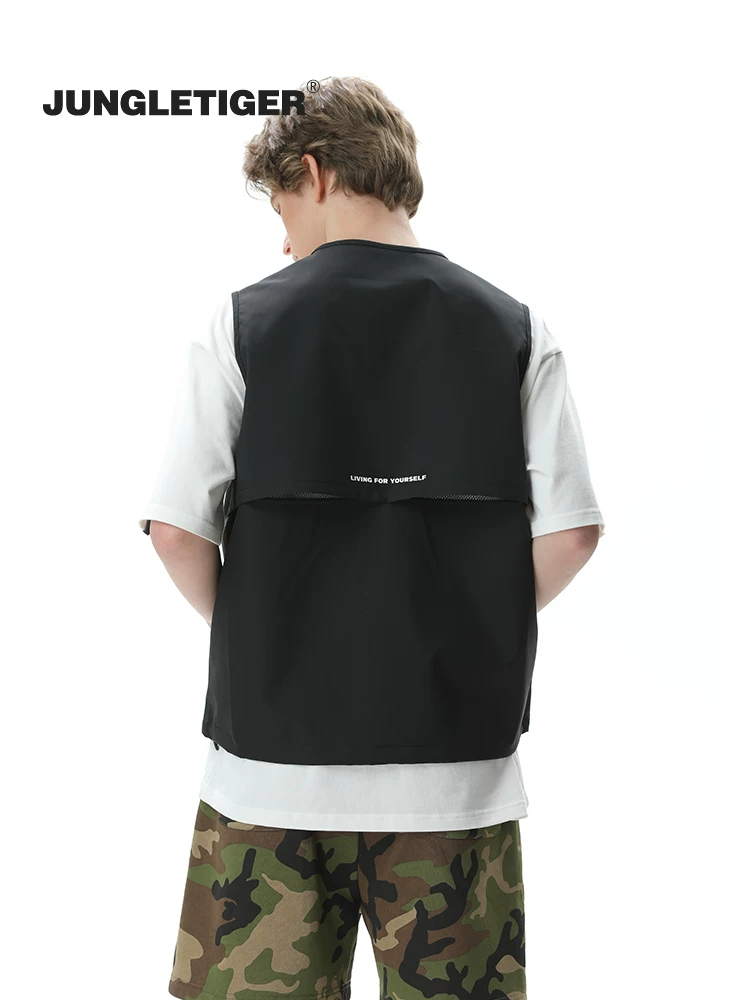 JUNGLETIGER Áo vest công sở đa năng ngụy trang kiểu Mỹ dành cho nam giới thể thao ngoài trời áo khoác vest chức năng