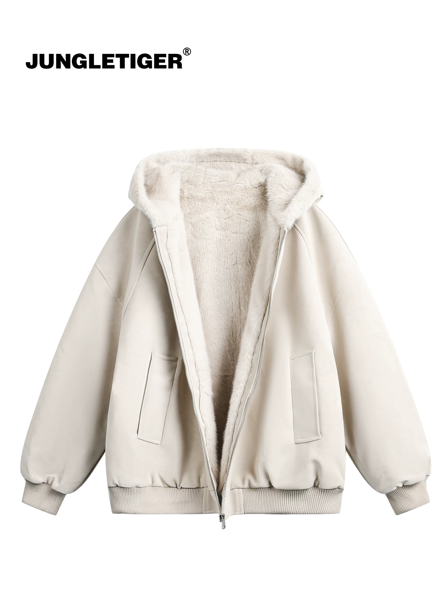 Áo khoác cotton có mũ trùm đầu Jungle Tiger Mountain Eagle dành cho nam, Áo khoác cotton có cổ lông ấm áp phong cách Mỹ mùa đông bằng da PU chống thấm nước dành cho nữ