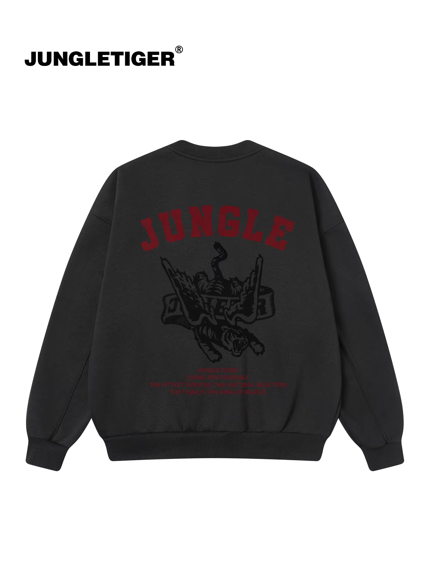 Jungle Tiger American Retro Flocked Jacket Nam Thiết kế nguyên bản Flying Tiger Graffiti Áo khoác lông cừu dày thông thường