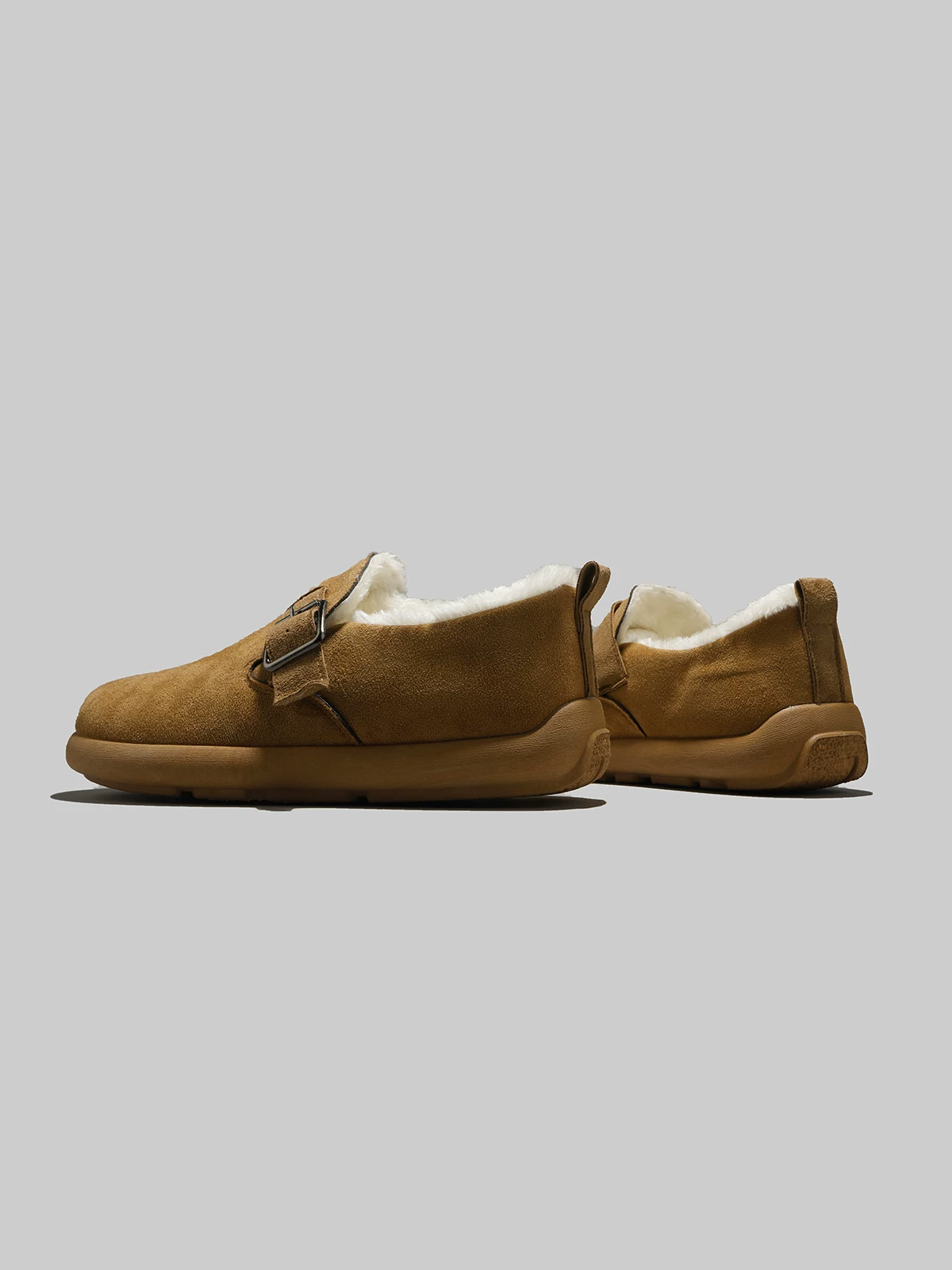 Giày bông kiểu Birkenstock dành cho nam, giày mùa đông lót lông cừu giữ ấm, kiểu lười đi dễ dàng, giày bông Melard cổ điển, phong cách giản dị.