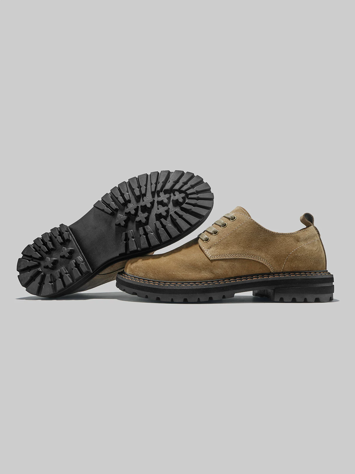 Giày nam Dongjia Qshoes mẫu mới thu đông 2025, giày công sở Melard, kiểu retro đa năng, chất liệu da lộn, giày da thường