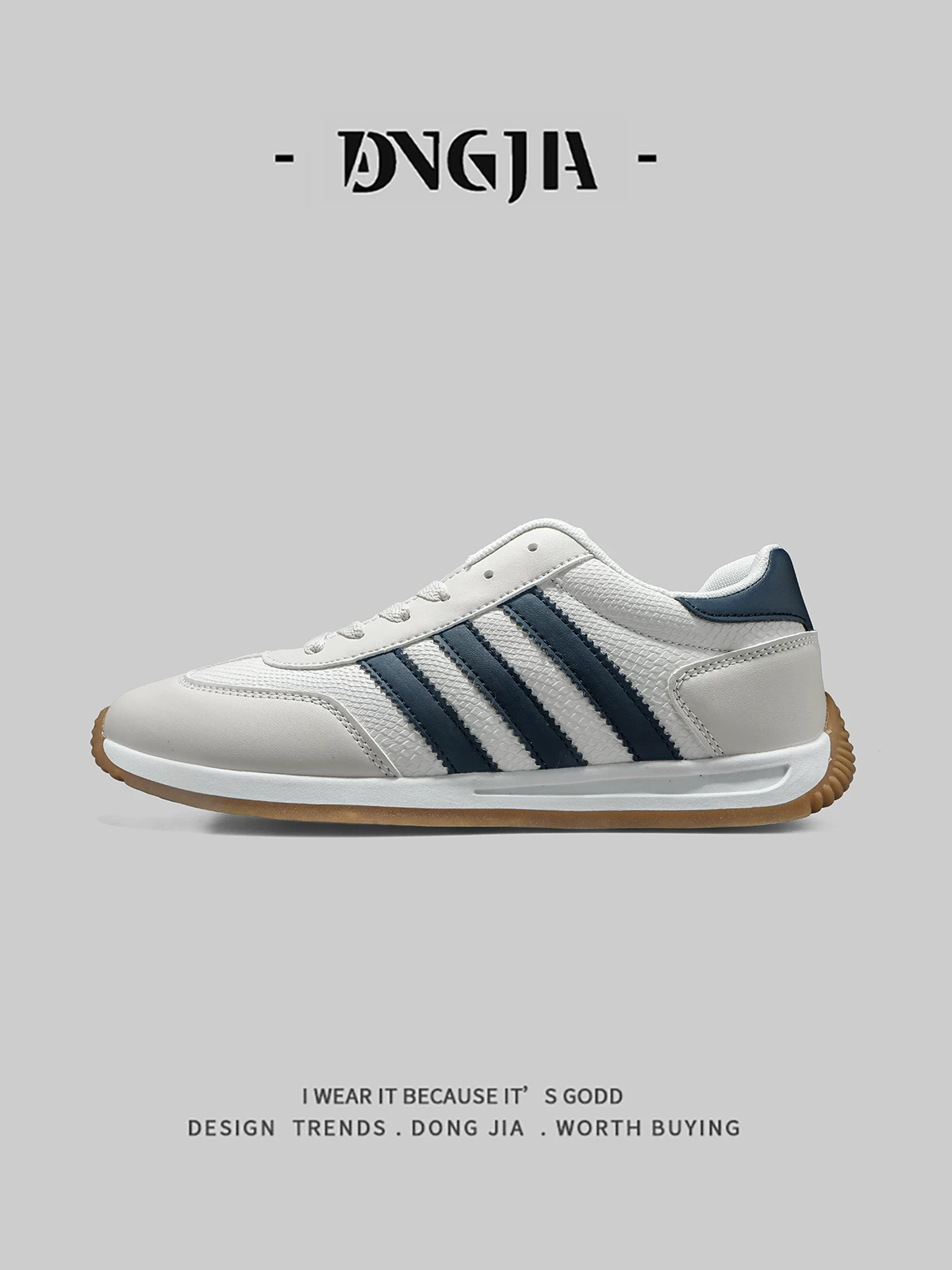 Giày Dongjia Qshoes xuất khẩu giày Forrest Gump nam 2025 kiểu mới, giày thể thao da, giày thường ngày, phong cách retro, đa năng, giày chạy bộ