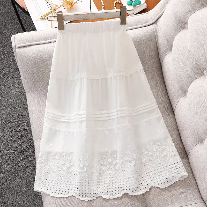 Bộ váy liền thân hè 2025 kiểu mới cho bé gái, áo thun ngắn tay tôn dáng, đầm hè cho bé gái lớn, chân váy bánh bèo