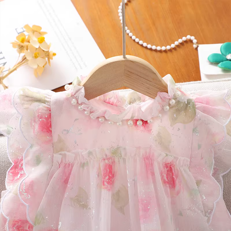 Váy hè bé gái 2025 kiểu mới, váy công chúa voan trẻ em, váy hè tiên nữ, váy hoa bé gái, váy yếm hoa