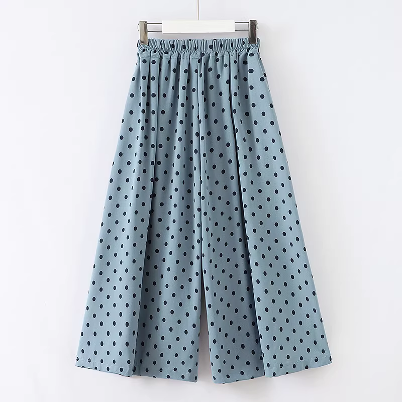 Trang phục thời trang thường ngày cho bé gái hè 2025 kiểu mới áo thun ngắn tay trẻ em váy mùa hè họa tiết chấm bi quần