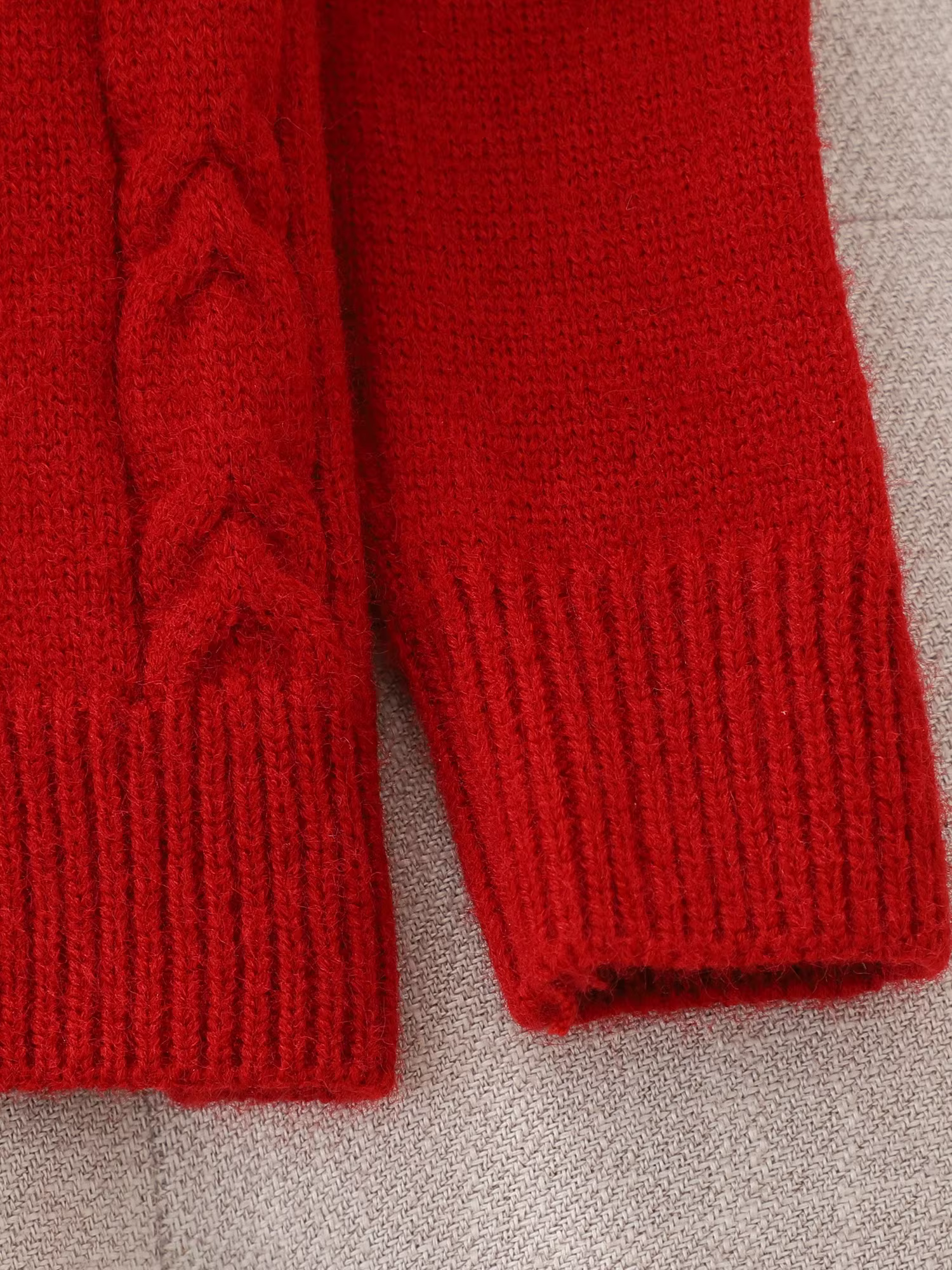 Áo len phong cách preppy cho bé gái Thu Đông 2025, quần áo trẻ em mới màu đỏ, trang phục chào mừng năm mới, áo len Giáng sinh cho bé gái