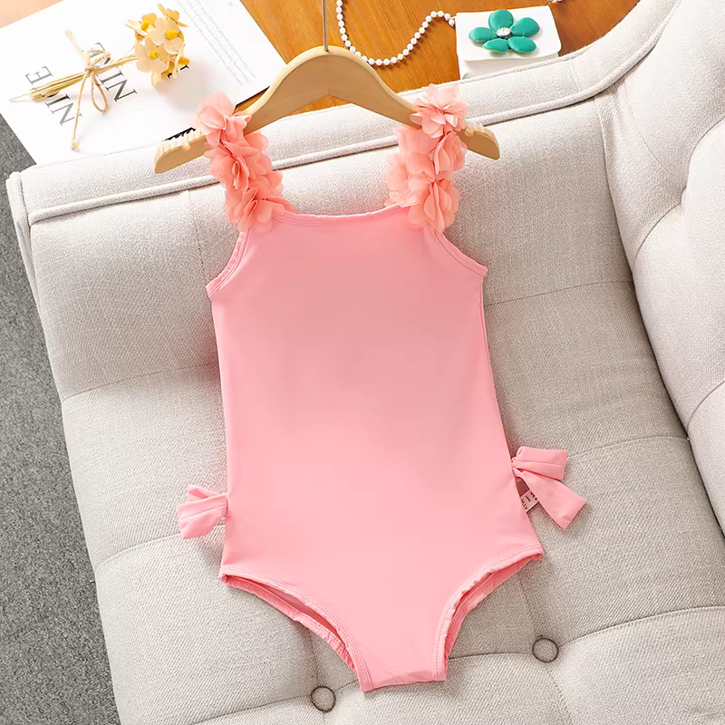 Đồ bơi liền thân mùa hè cho bé gái lớn tuổi kiểu mới 2025, kiểu dây lưng trần, nhanh khô