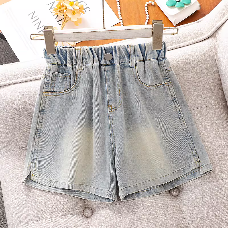 Quần short denim nữ mùa hè kiểu mỏng phong cách Hàn Quốc quần short ngắn mùa hè 2025 quần trẻ em rộng rãi mới