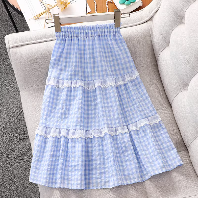 Bộ váy ngắn tay mùa hè 2025 cho bé gái, thời trang trẻ em phong cách Hàn Quốc, áo kiểu mùa hè, váy bánh bèo