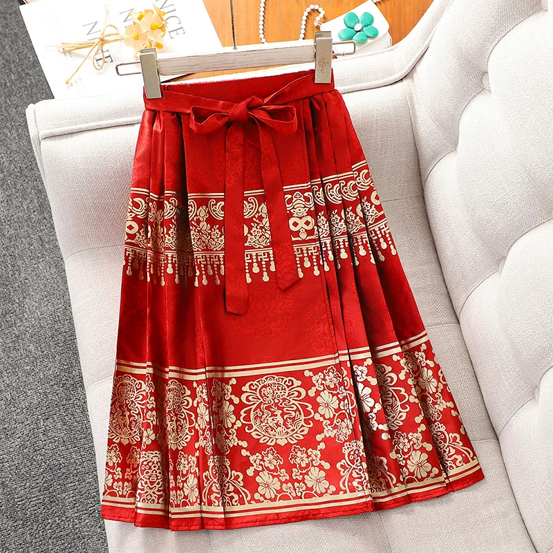 Bộ trang phục Tết Hanfu Mamian dành cho bé gái Bộ trang phục Tết 2025 Thu/Đông Váy Tết phong cách Trung Hoa dành cho trẻ em Trang phục chào mừng năm mới dành cho bé gái