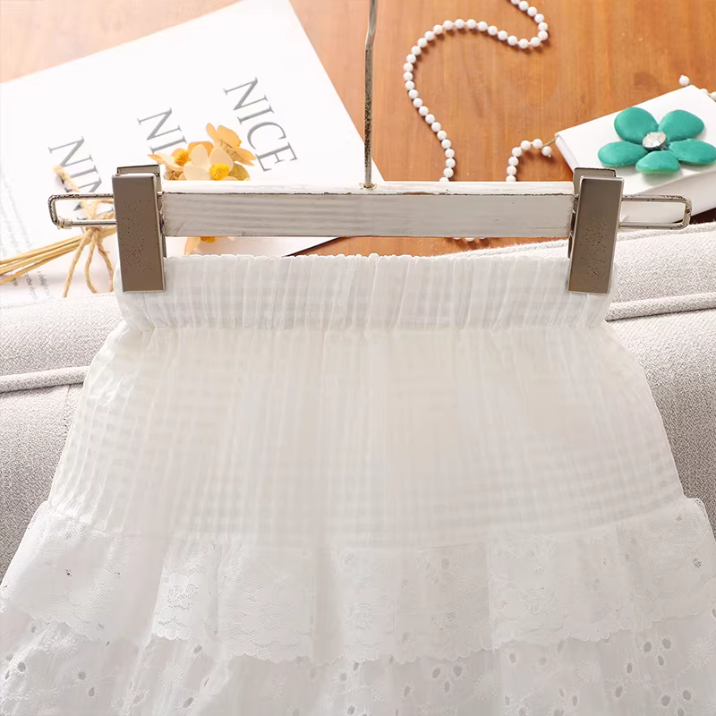 Váy bé gái 2025 quần áo hè mới váy ren bánh bèo bé gái mùa hè phong cách Hàn Quốc váy xòe trẻ em