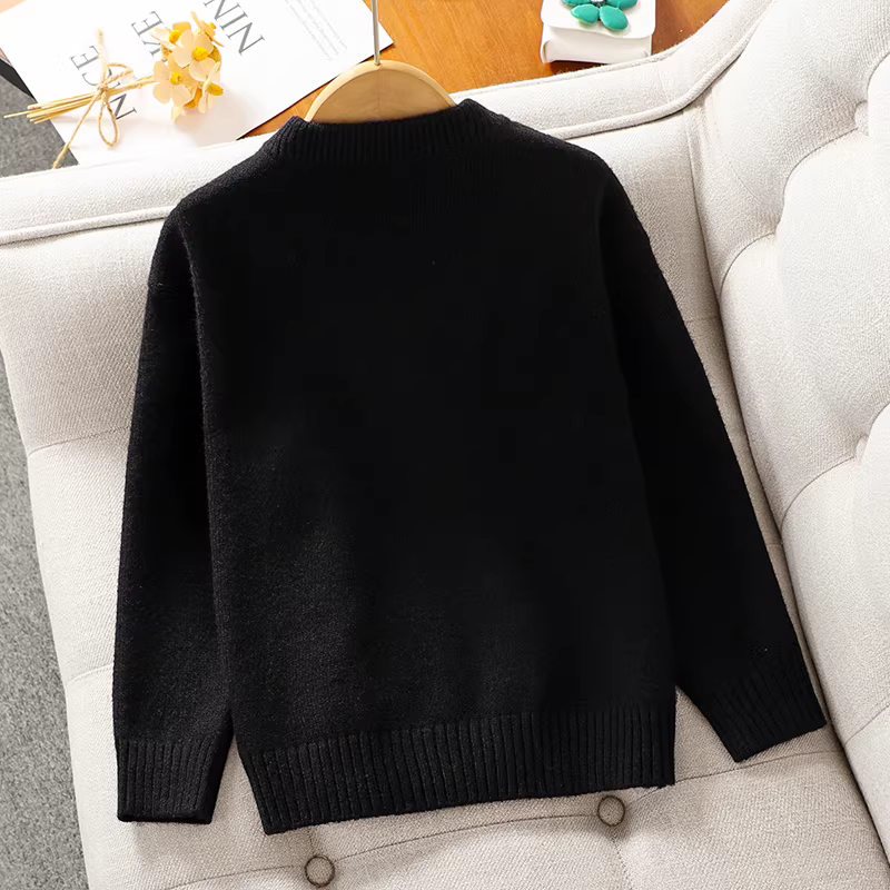 Áo len bé gái thu đông 2025, áo len dệt kim trẻ em mới, áo kiểu rộng tay dài mặc trong mùa thu đông dành cho bé gái lớn