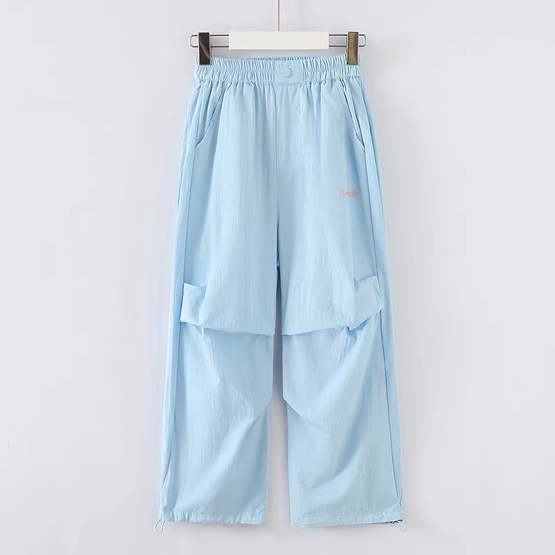 Quần bé gái hè 2025 kiểu mới, quần cargo trẻ em mặc thường ngày, chống muỗi, quần thể thao mùa hè, quần ống rộng mỏng cho bé gái