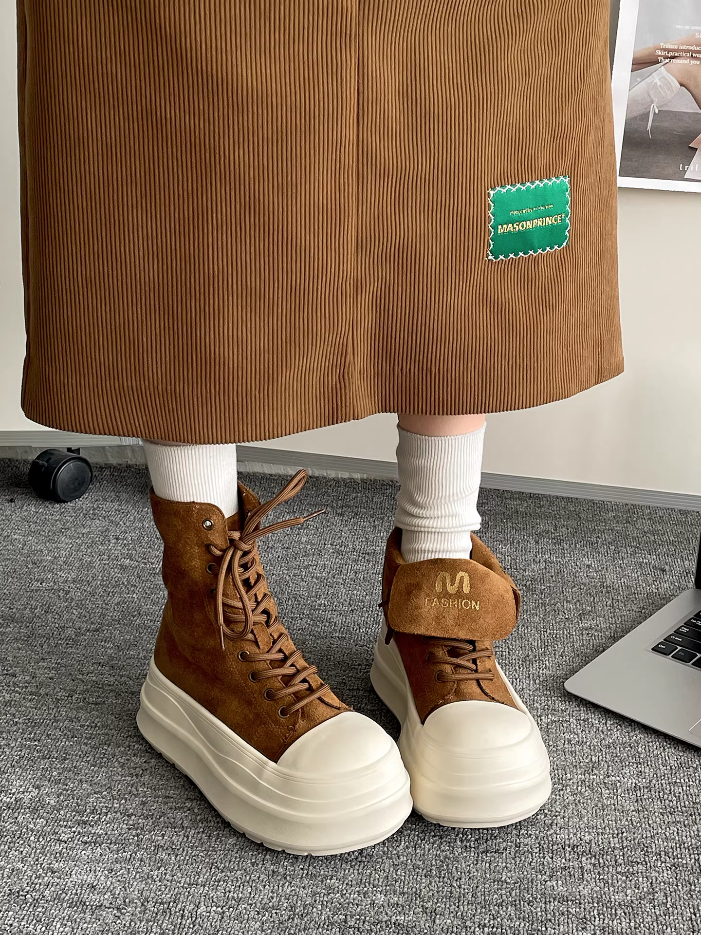 Giày vải cao cổ đế dày phong cách retro Nam Trung Quốc dành cho nữ 2025, mẫu mới mùa thu, đa năng, tăng chiều cao, kiểu dáng năng động