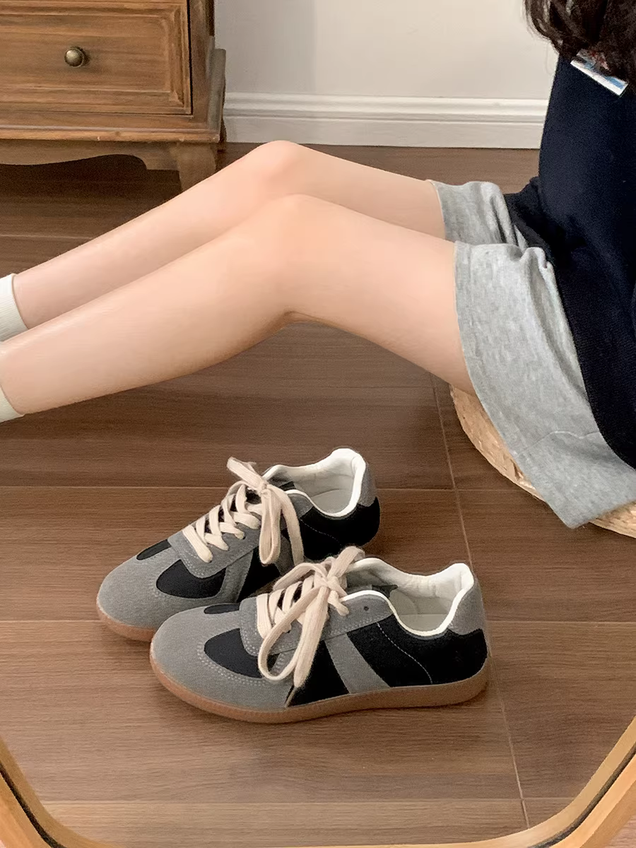 Giày thể thao Đức đế bằng mũi tròn kiểu retro Nanzai dành cho nữ, mẫu mới thu 2025, nhẹ, thoải mái, đế mềm, kiểu Forrest Gump