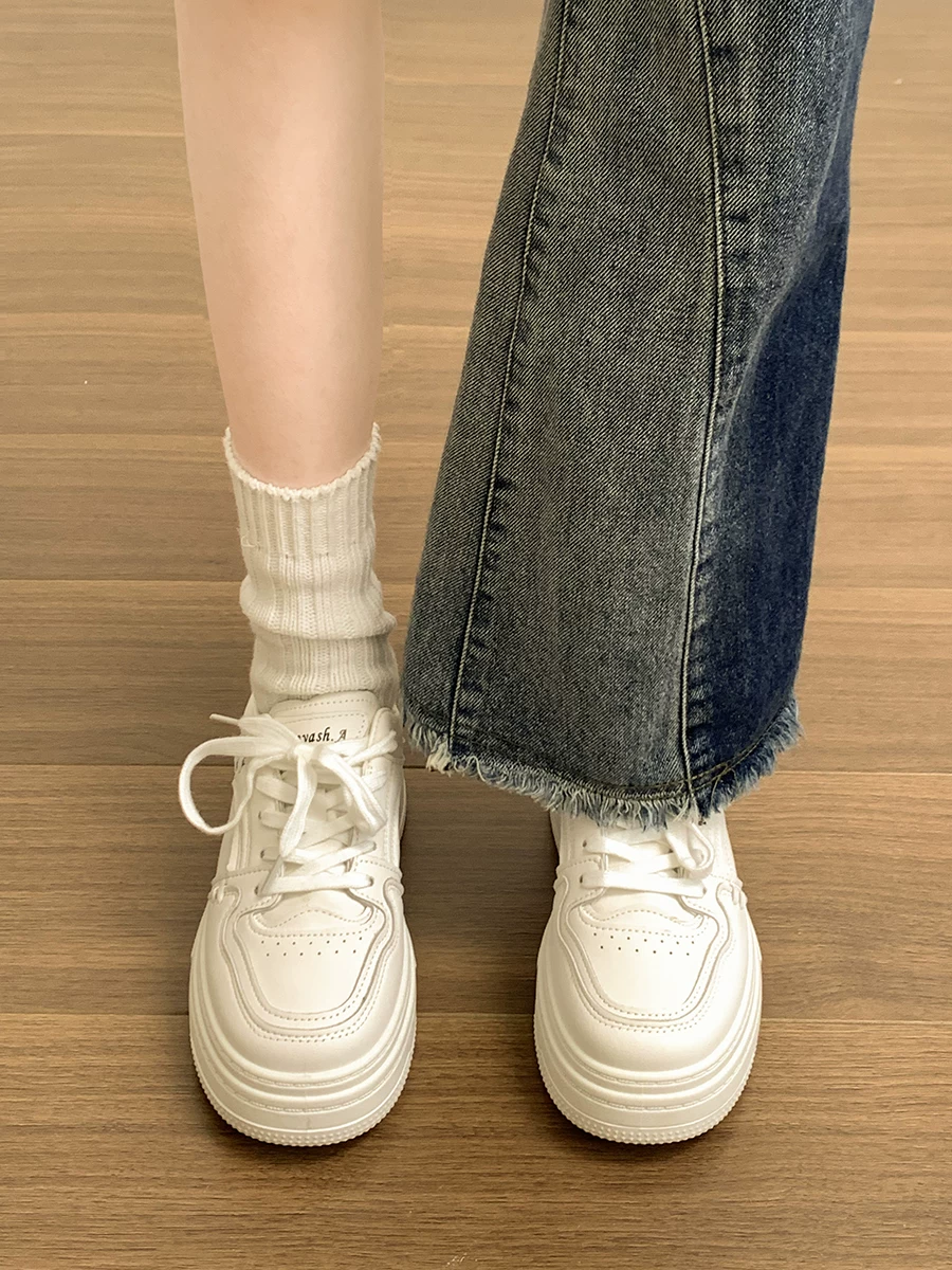 Giày thể thao đế dày màu trắng Nanzai Nanfang dành cho nữ, mẫu mới phổ biến năm 2025, giày thể thao thông thường nhẹ và đa năng cho mùa thu.