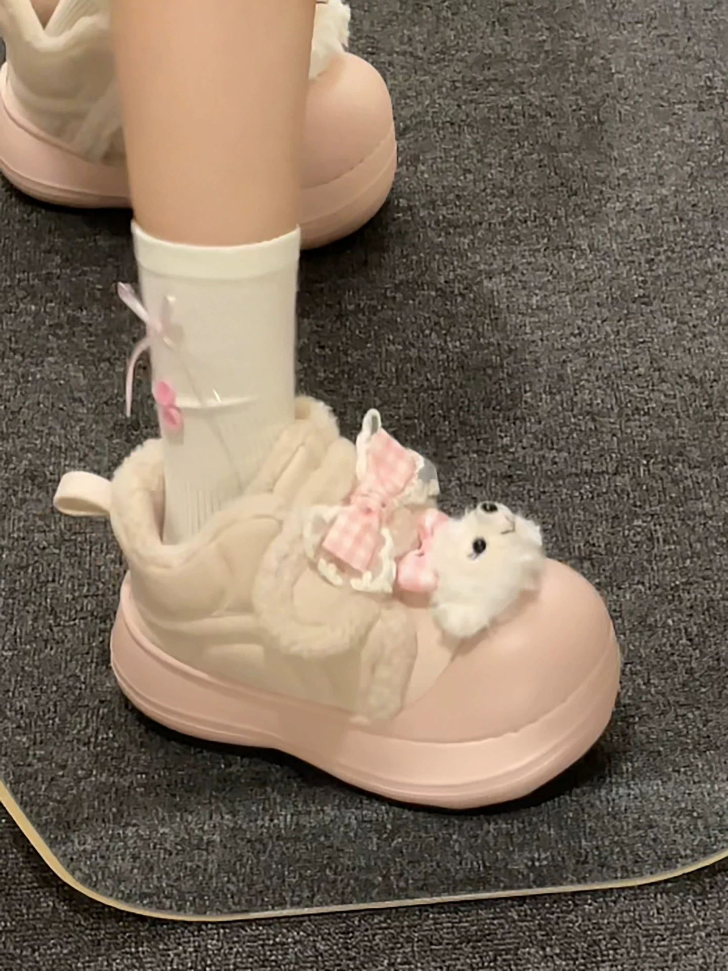 Giày bốt tuyết đế dày chống trơn Nanzai dành cho nữ, mẫu mới mùa đông 2025, đi ngoài trời, lót lông cừu, dày dặn, giữ ấm, tăng chiều cao, chất liệu cotton