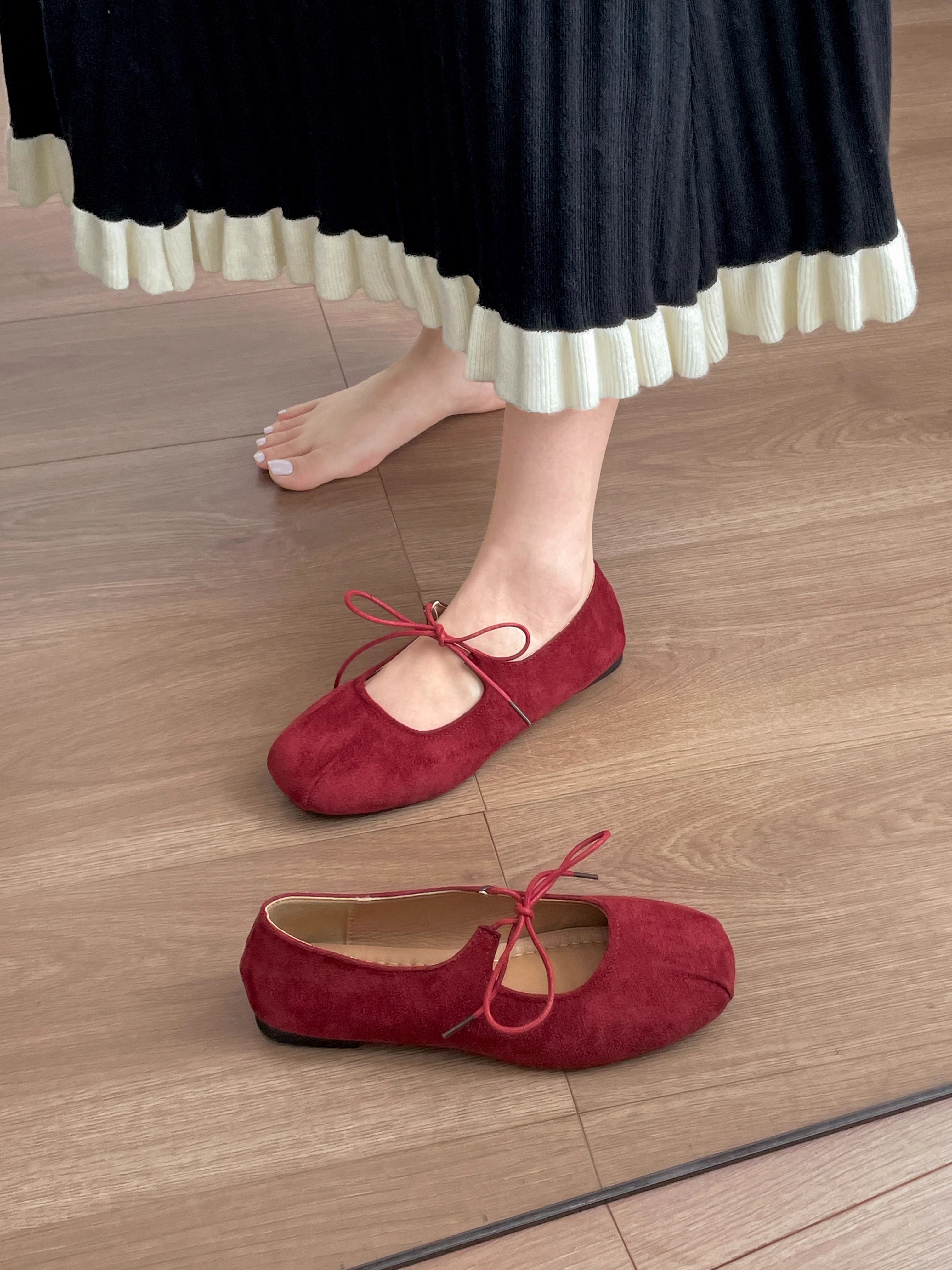 Giày bệt nữ Nanzai Nanguan kiểu retro đa năng, đế mềm, kiểu dáng mới mùa thu 2025, phối được với chân váy, kiểu Mary Jane.