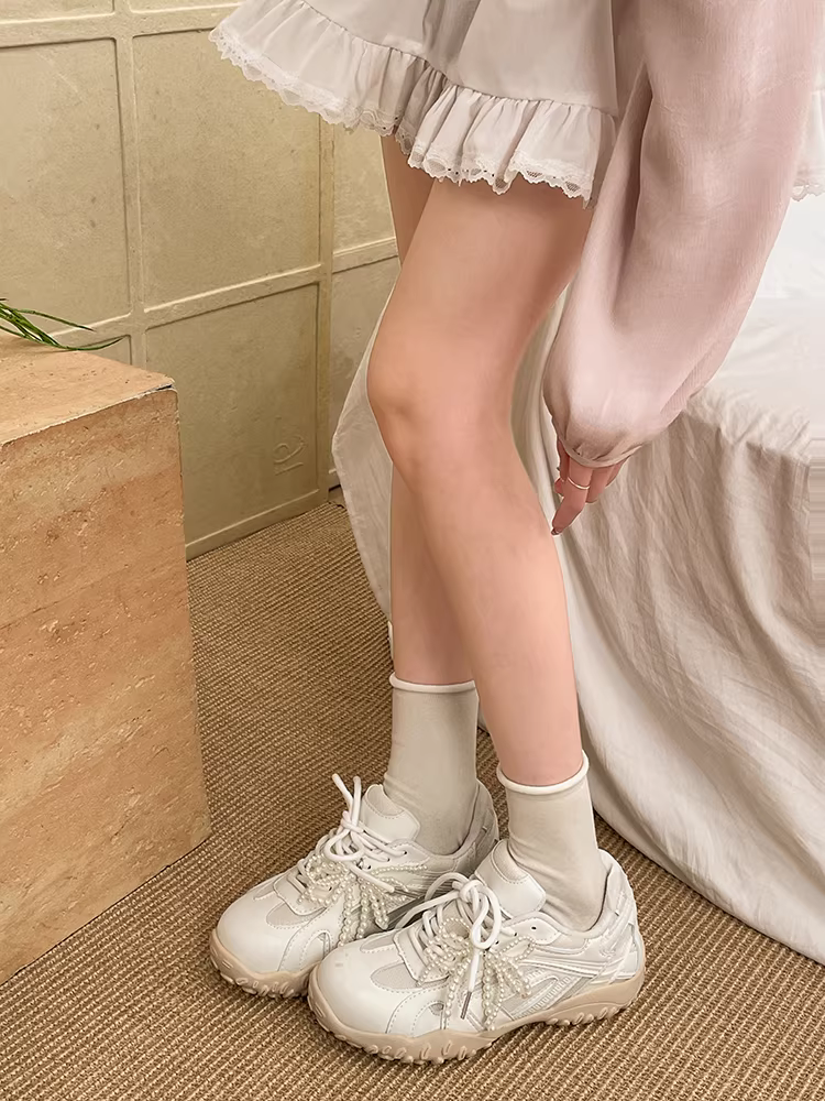 Giày thể thao đế dày phong cách retro đa năng dành cho nữ, giày thể thao tăng chiều cao nhẹ, kiểu dáng Đức, mới mùa thu 2025.