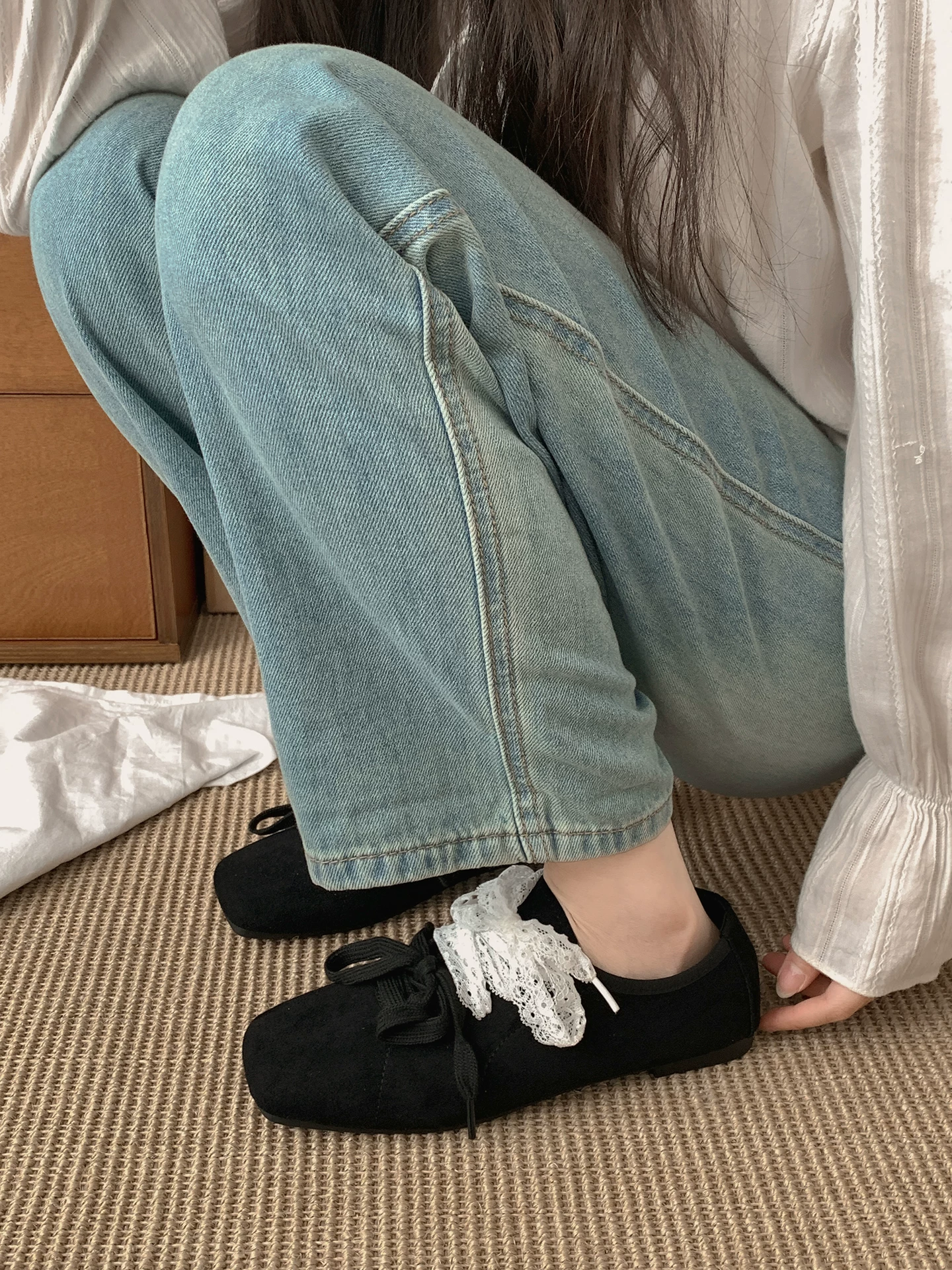 Giày bệt mũi vuông kiểu ballet cao cấp cổ điển dành cho nữ, kiểu mới mùa thu 2025, giày Mary Jane đa năng phối hợp tốt với chân váy