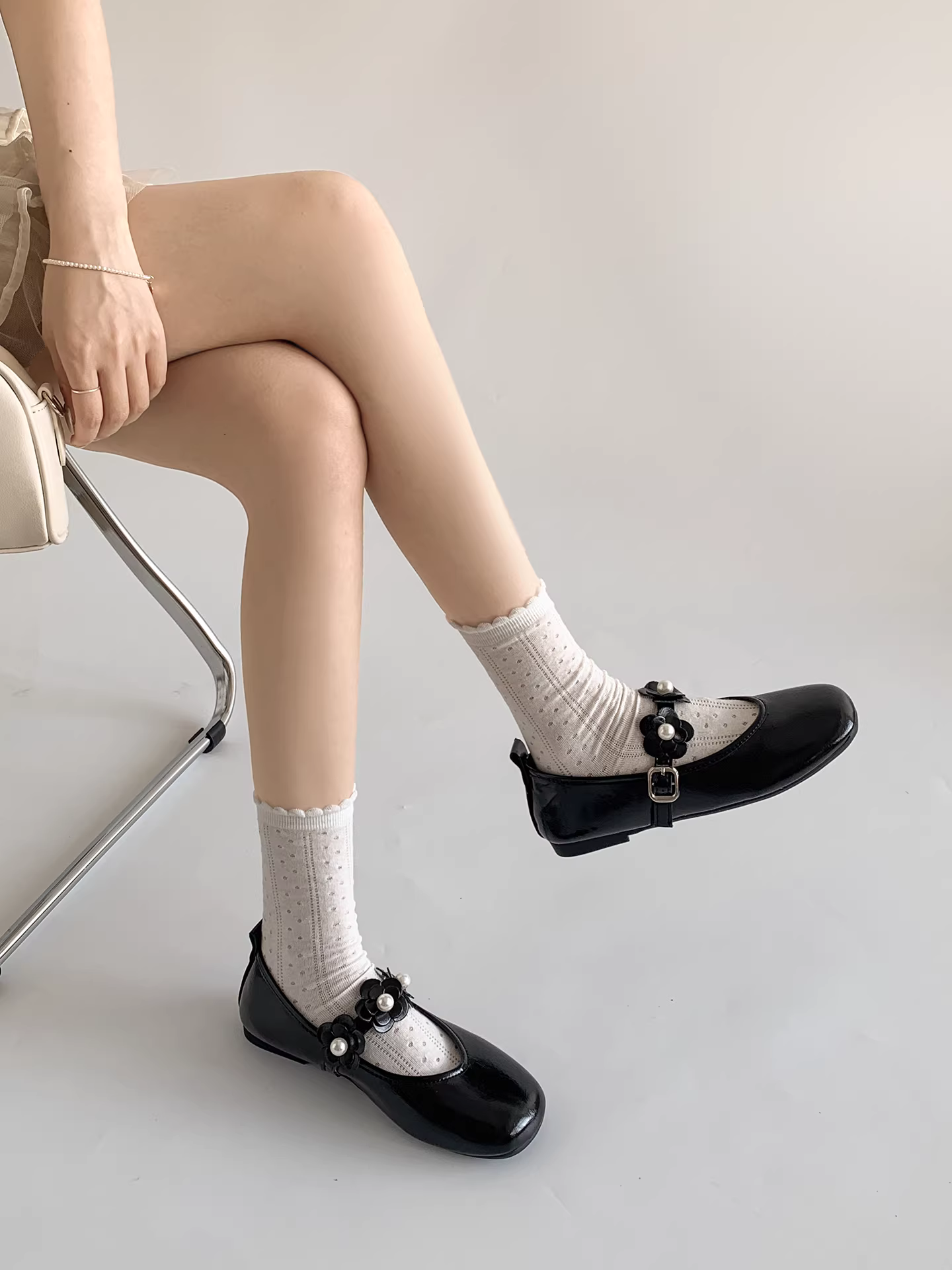 Giày bệt nữ Nanzai kiểu cổ điển đen, miệng nông, mùa thu 2025, kiểu mới cao cấp, đa năng, kiểu Mary Jane