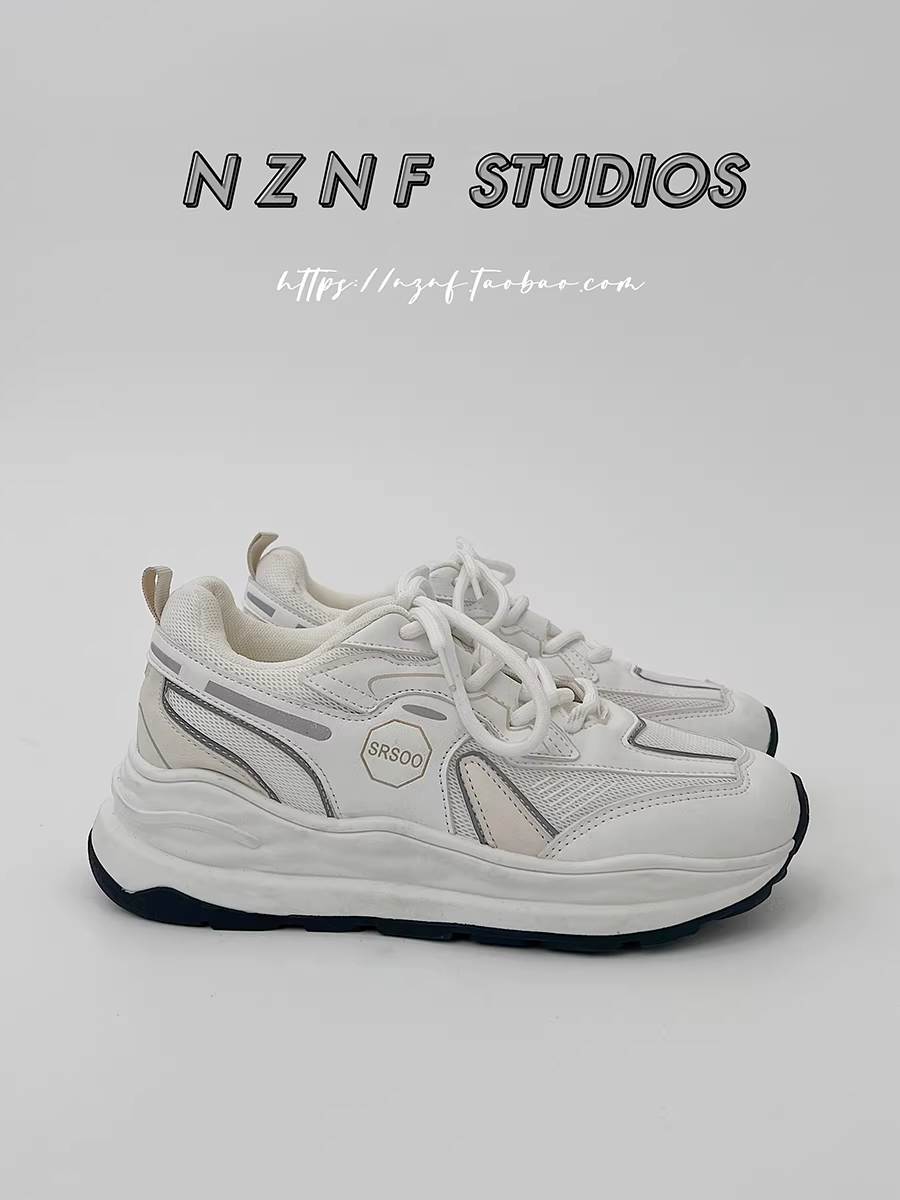 Giày thể thao nữ 2025 kiểu mới mùa thu, giày bố, giày học sinh đế dày tăng chiều cao, nhẹ, thời trang, đa năng, màu trắng