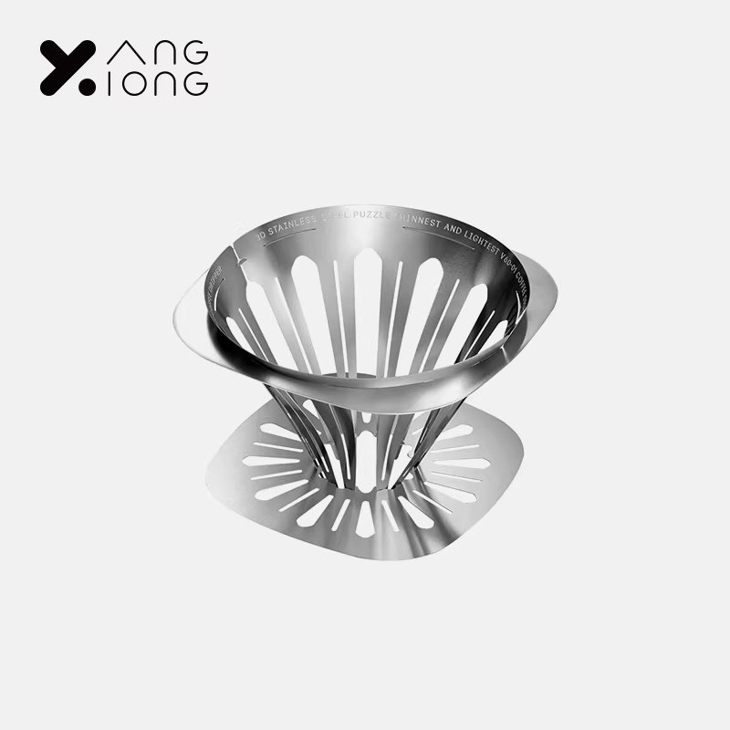 Cốc lọc cà phê Bear and Yang, gấp gọn được, làm bằng thép không gỉ, dùng pha cà phê thủ công, kiểu V60, lọc nhỏ giọt, tiện dụng khi đi du lịch ngoài trời