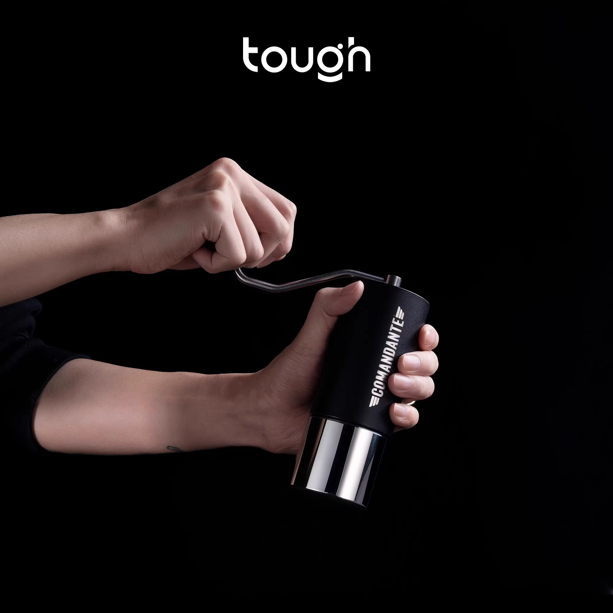 Máy xay cà phê thủ công Stubborn Coffee C40 được cải tiến với tay cầm bằng thép không gỉ Comandante của Đức và hộp đựng bột.