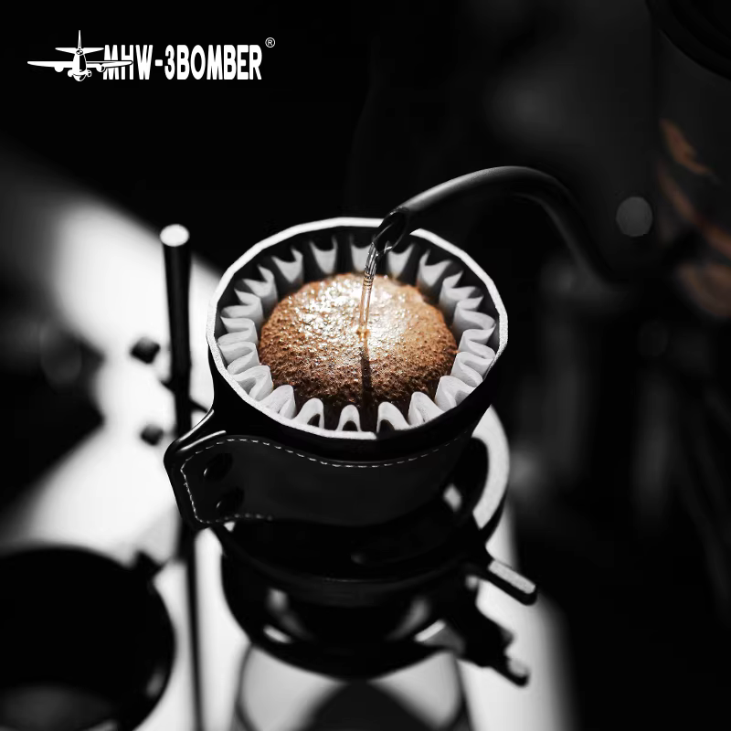 Cốc lọc kim loại Bomber MHW Meteorite, cốc lọc bánh ngọt, cốc lọc đáy phẳng pha cà phê thủ công, cốc lọc kiểu nhỏ giọt bằng hợp kim nhôm