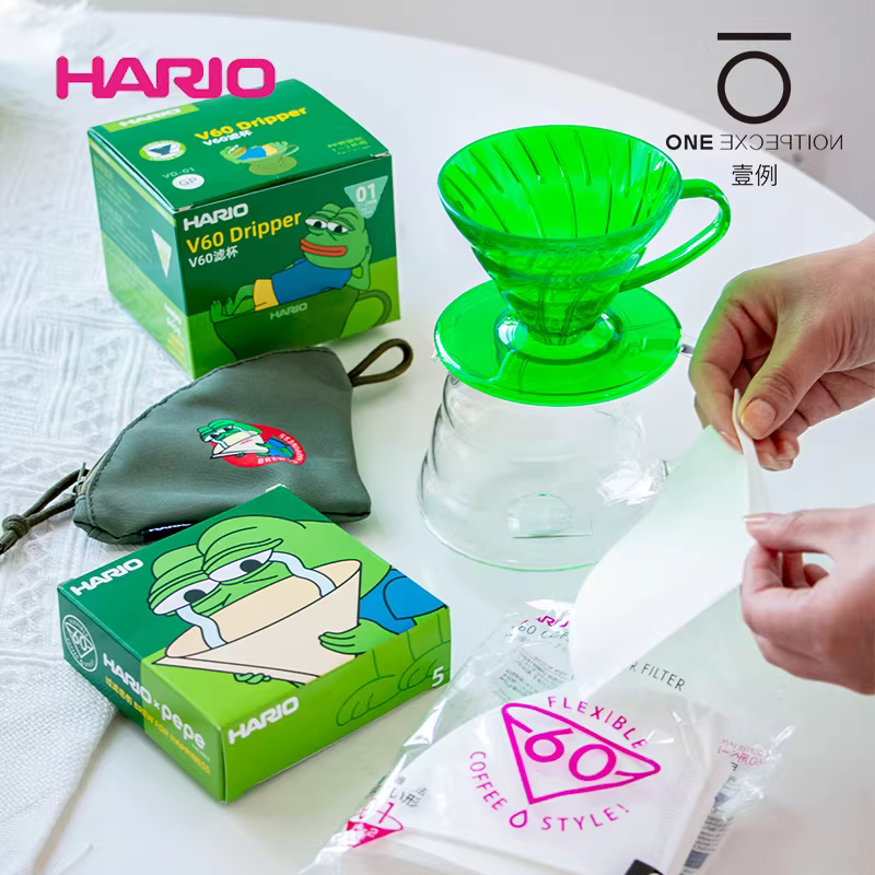 Bộ lọc cà phê thủ công HARIO PEPE Sad Frog Collaboration Nhật Bản, giấy lọc V60, túi lọc, bộ giới hạn số lượng