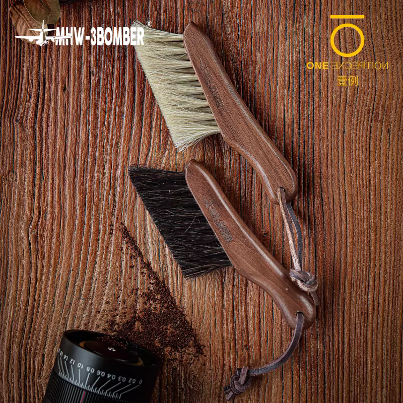 Bàn chải gỗ nguyên khối Bomber MHW, bàn chải vệ sinh quầy bar gia dụng, bàn chải vệ sinh bụi cà phê, bàn chải lông máy xay cà phê, bàn chải vệ sinh thảm