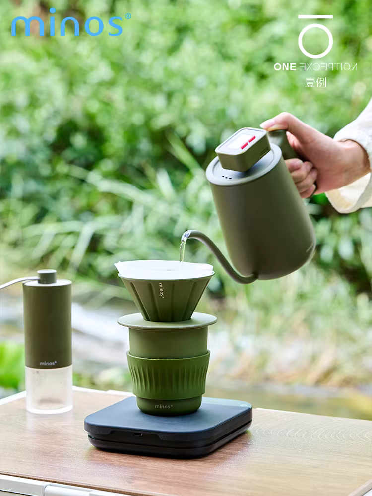 Cốc lọc cà phê thủ công Minos Explore bằng thép không gỉ, kiểu V60, dùng ngoài trời, di động