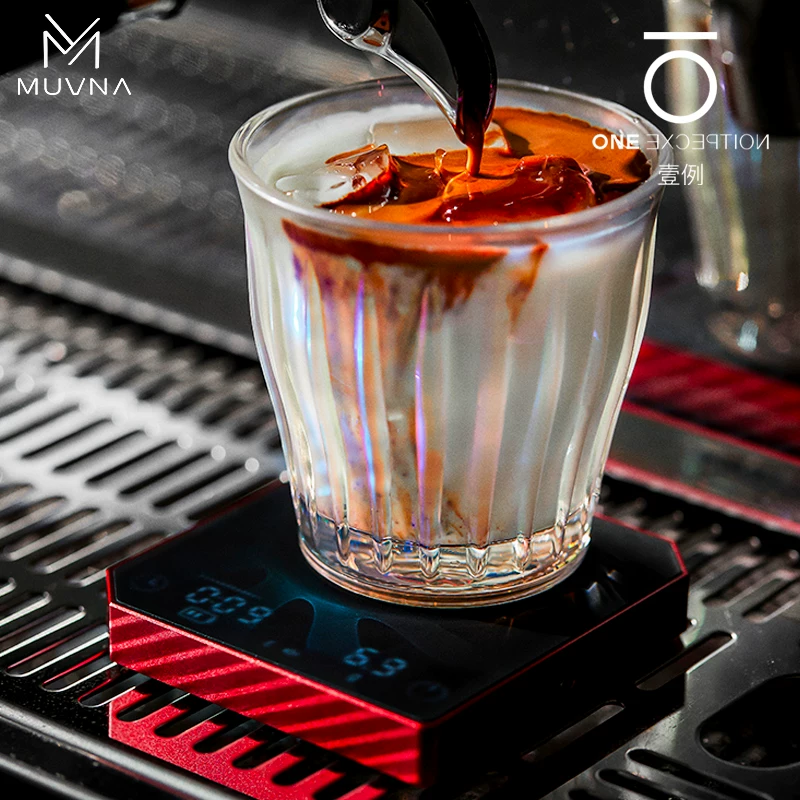 Cân điện tử MUVNA kim loại thông minh kiểu Ý, cân cà phê hạt pha thủ công, có hẹn giờ, cân mini nhỏ gọn hình khối