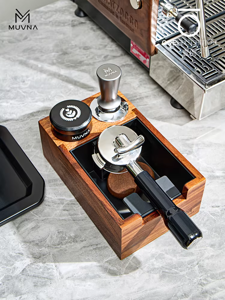 Giá đỡ tamper cà phê MUVNA 51/53/58mm, dụng cụ phân phối, đế tamper, hộp đựng bã cà phê