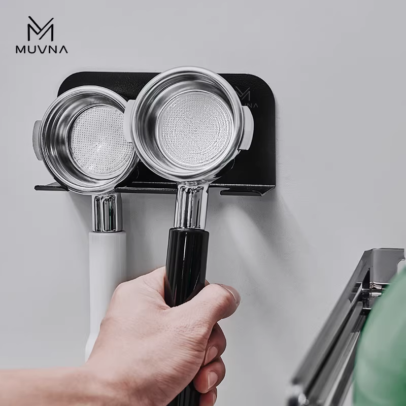 Giá đỡ Portafilter cà phê MUVNA kiểu Ý, giá đỡ treo tường đa năng 51/54/58mm, không cần khoan