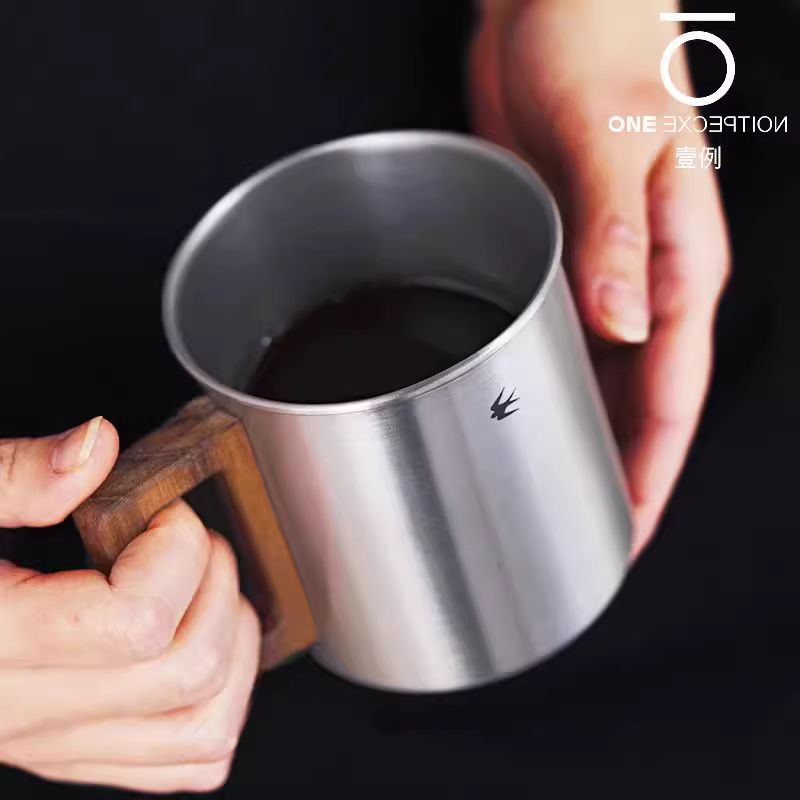 Ly sứ men Nhật Bản nhập khẩu, tay cầm gỗ GSP, phong cách ngoài trời, nhẹ nhàng sang trọng, ly cà phê, ly nước Kinto