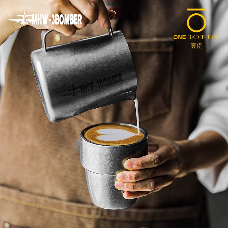 Bomber MHW cốc cà phê Kem cốc thép không gỉ hai lớp retro rỗng đá Mỹ cốc latte cốc bia