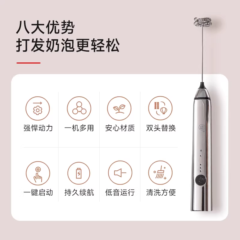 Máy tạo bọt sữa điện Hero Twin, tạo bọt sữa cà phê Latte Art, máy tạo bọt sữa tự động cầm tay, máy đánh trứng