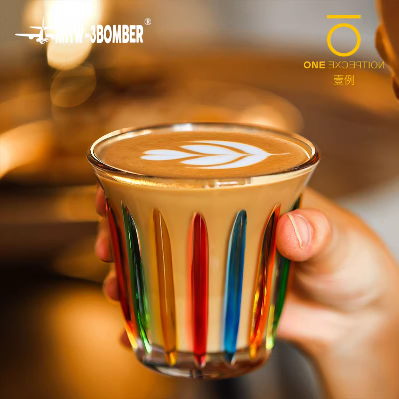 Bộ cốc thủy tinh MHW Bombardier, dòng vẽ tay, cốc cà phê Dirty, Americano, Latte, Whiskey