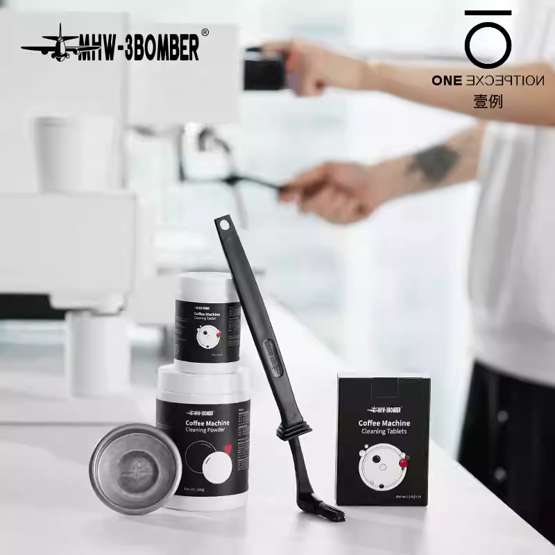 Bàn chải vệ sinh máy pha cà phê Bomber MHW của Ý, bàn chải chống bỏng hình khuỷu tay, bàn chải đặc biệt dành cho đầu pha cà phê nóng